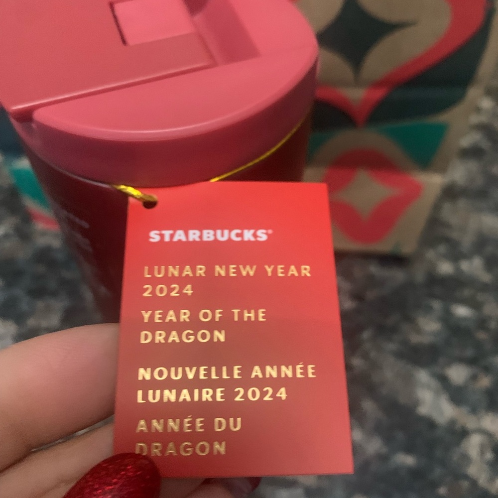 Starbucks 2024 Year of the Dragon.Insulated Red Wood Dragon SS Tumbler NWT HTF. - Picture 6 of 8